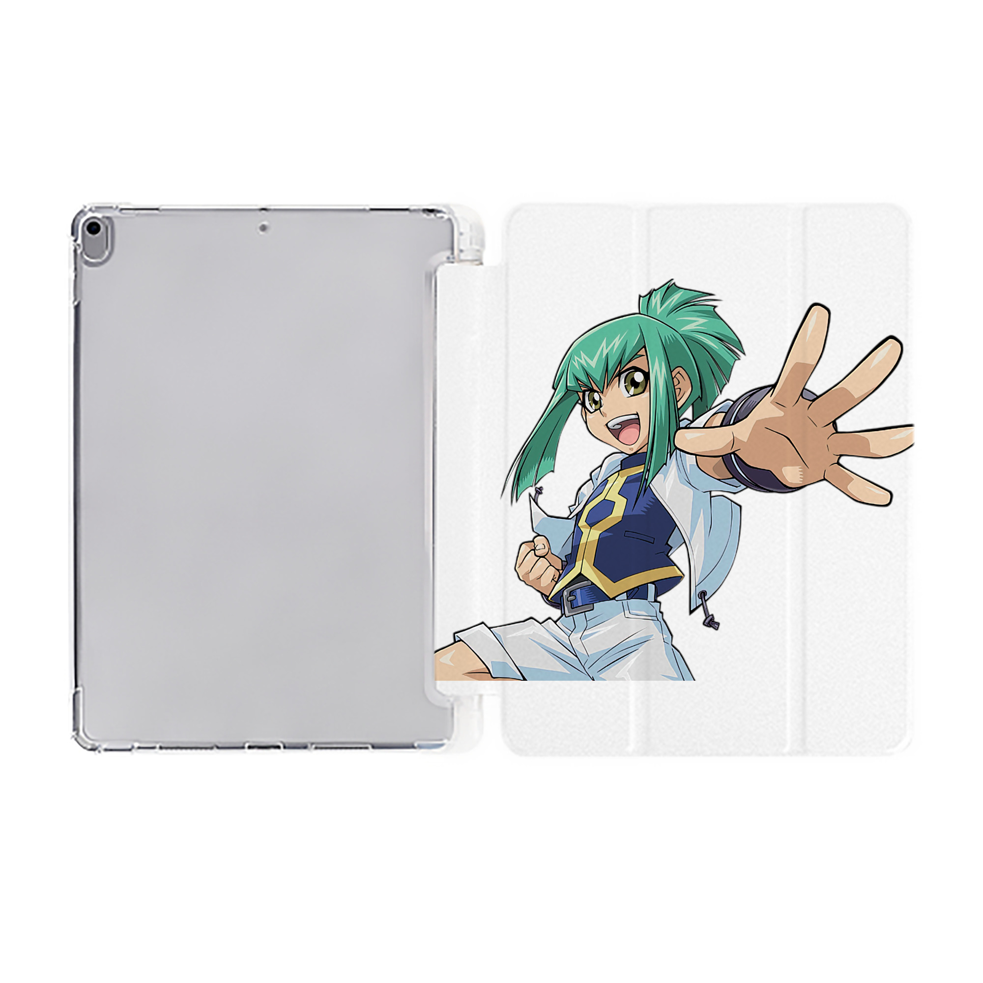 （画像用） 遊☆戯☆王 Yu-Gi-Oh! IPad ケース ペン収納付き 三つ折りスタンド PUレザー×シリコン 対応機種9.5/10.5/10.9インチ